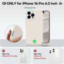 Vooii Compatible with iPhone 16 Pro Case, Liquid Silicone Upgrade [Camera Protection] [Soft Anti-Scratch Microfiber Lining] Shockproof Phone Case for iPhone 16 Pro 6.3 inch - Stone