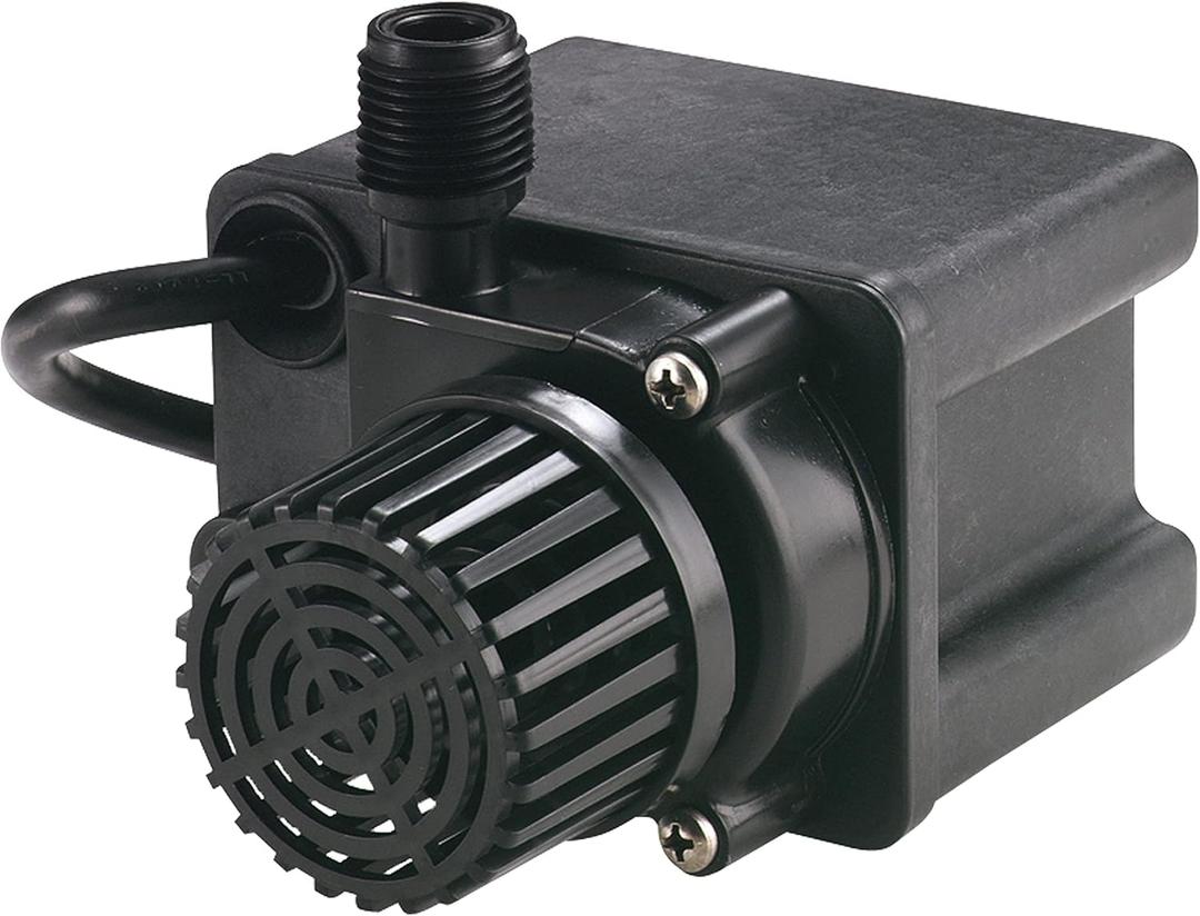 Little Giant PE-2.5F-PW 115 Volt, 1/28 HP, 475 GPH Submersible Direct Drive Pump for Small Ponds or Fountain with 15-Ft. Cord, Black, 566612