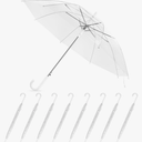 8 Pack Clear Wedding Umbrellas, High-Visibility Transparent Rain Umbrella, Firm and Durable, Easy Operation, Large for Two People and Fit for Wedding Bride Groom Photography Golf Outdoor