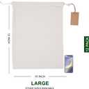 Marubhumi Cotton Storage Bags with Drawstrings Large 10x12 Inch - 12 Pcs Reusable Muslin Bulk Flour Sack Bag,Cotton Fabric Bread Bags Bulk Food Produce Natural Storage Bag