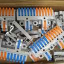 CESFONJER 2-in-12-out Terminal Block Kit (8 Sets), High Density Lever Wire Connectors, Dual Input to Twelve Output, DIN Rail & Screw Fix, for 28-12AWG Wire