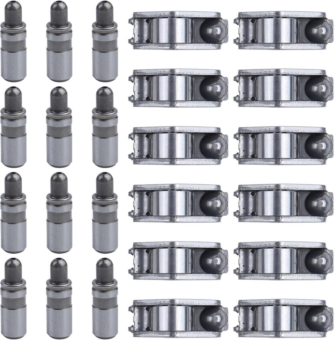 12Pcs Rocker Arms & Hydraulic Valve Lifters Kit for Buick Enclave LaCrosse, Cadillac SRX XTS, Chevrolet Impala Camaro, GMC Acadia Terrain, Hummer, Oldsmobile, Pontiac, Saturn | OE# 24100294 12686787