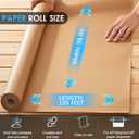 PerkHomy 36" x 2,220" (185') Brown Kraft Paper Roll for Craft Bulletin Board Paper Art Table Covering Crafting Gift Wrapping Bouquet Packing Parcel 70GSM 50LB (Brown, 36" x 185')