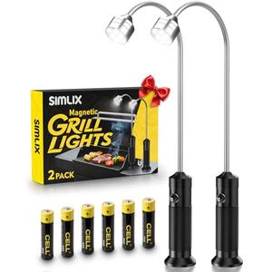 SIMLIX Grill Light Gifts for Men: 2 Pack LED Barbecue Lights for Outdoor Grill, Unique Grilling Gifts for Husband Dad Mens Gifts for Father Day - Smoker Grilling Accessories for Night BBQ