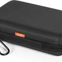 Shockproof Hard Shell Carrying Case for GPS, External Hard Drive, Power Bank, Charger, Cable, Heart Monitor, Cell Phone, Electronic Accessories - Larger Capacity Storage Pouch Travel Bag (Black)