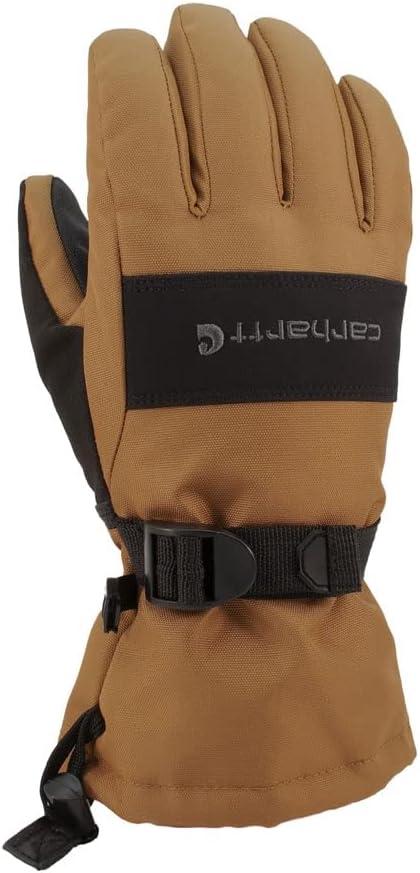 Carhartt Kids' Waterproof Insulated Gauntlet Glove (X-Large, Brown Black)