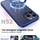 360 Rotatable Magnetic Stand for iPhone 16 pro max Case Compatible with Magnetic 16FT Military Drop Protection, Anti-Scratch/Fingerprint Shockproof iPhone 16 pro max Phone Case(Matte-Blue)