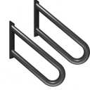 Hand Rails for Outdoor Steps Stair Railing Indoor Rail Metal Heavy Duty Non-Slip 1-3 Step Wall Mount Grab Bars U-Shape Safety Handle Garage Porch Courtyard Doorways (2 Pack 16")