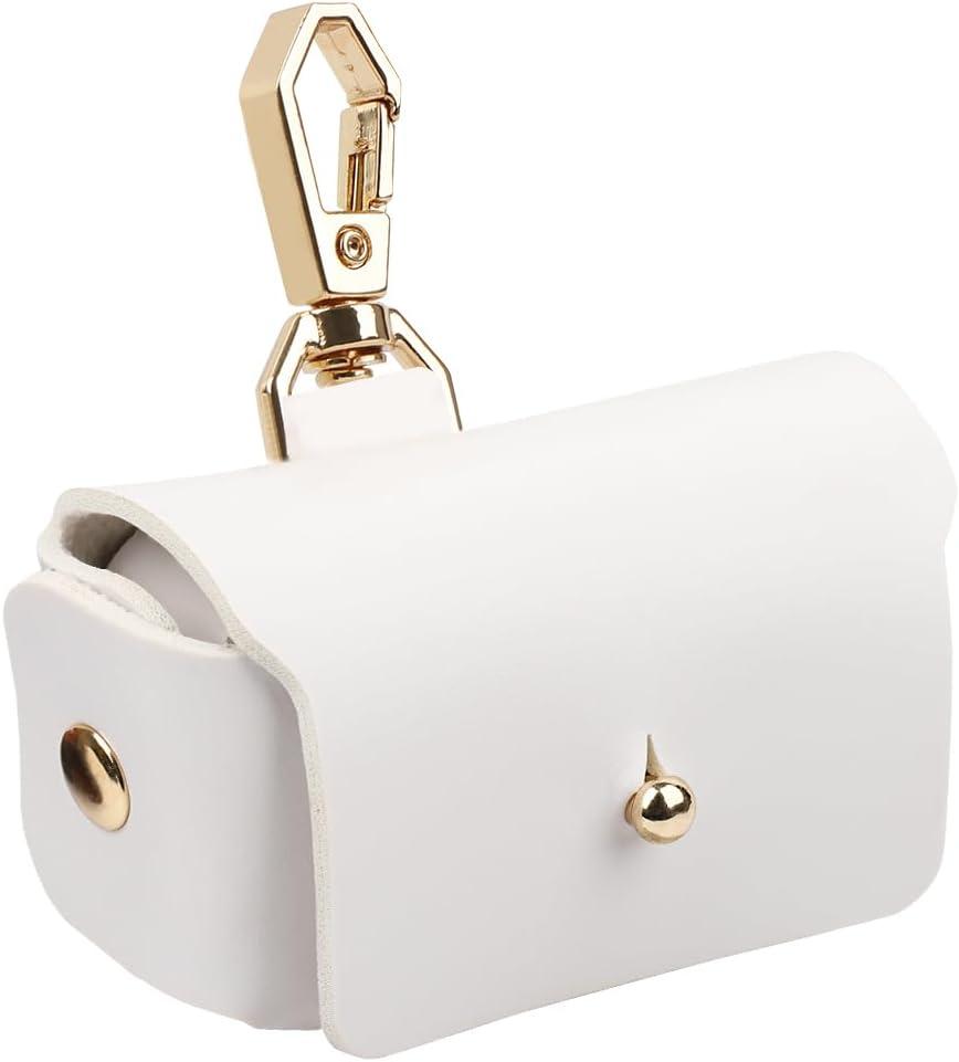 Ring Bearer Pillows for Dog Collar, Leather Wedding Ring Pillow Box, Couple Ring Storage Box for Proposal, Engagement, Wedding Ceremony, Party (White)