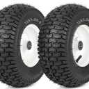 GICOOL 13x5.00-6 Rubber Lawn Mower Tire and Wheel, 2 Pcs Replacement 13x5-6nhs Riding Mowers Lawn Pneumatic Tire with 3/ 4" Bushing, 3" -4.5" Centered Hub