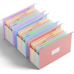 ANSOOK Wheat Straw Expandable Hanging File Folders Legal Size,7 Pockets 1.2" Accordion File Organizer,3 Pack Filing Cabinet Folders with Hooks,Large Capacity File Folder with Tabs,Hang File for Frame