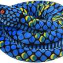 Giant Plush Snake Stuffed Animal Toy, Birthday Gift for Boys & Girls (Blue, 110 Inch)