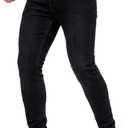 GINGTTO Black Jeans Men Skinny Stretch Denim Jeans for Men Slim Fit Pants 36W30L