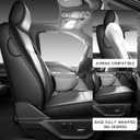 F150 Seat Covers, Napa Leather, Custom fit 2015-2026 F150 XLT XL SuperCrew and 2017-2026 F250 F350 F450 XLT XL Super Duty Crew Cab(Full Set, Black&Gray)