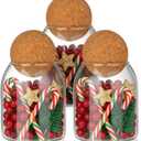 3 Pcs Glass Storage Jars, 480ML/16Oz - Airtight Cork Ball Lids, Glass Containers with Wooden Seals for Coffee Beans & Nuts,