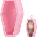 2 x Protective Case with Keychain, Large Clear Figure Display Bag for 17cm Doll, Portable Small Doll Storage, Dustproof Scratch-Resistant for Standing (Doll Not Included), Pink