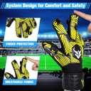 Soccer Goalkeeper Goalie Gloves Extreme Strong Control and Grip with Finger Protection High Performance Pro-Level Goalie Glove Anti-Slip Latex Palm Breathable Comfortable for Kids Youth Adult (8, Yellow)