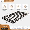 Lutown-Teen 3 Inch Twin Box Spring Low Profile, Heavy Duty Metal Box Spring Twin Bed Base with Fabric Cover, Mattress Foundation, Noise Free, Easy Assembly