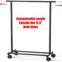 Simple Houseware Heavy Duty Clothing Garment Rack, Holds Up to 150 lbs, 42 to 67 Inches Extendable Rod, Black