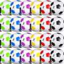 Sotiff 24 Pcs Size 5/4/3 Soccer Ball Bulk with 24 Pump Deflated Soccer Balls for Kids Teen Christmas Operation Gifts for Charity Donation School Team Training Practice Game Outdoor