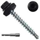 250pcs #10 x 1-1/2" Black Hex Head Self-Drilling Metal Roofing Screws, EPDM Washer, Colored Head, Sheet Metal Roof Screw with Hex Driver Bit