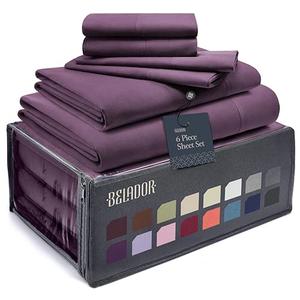 BELADOR Silky Soft King Sheet Set - Luxury 6 Piece Bed Sheets (Grape, Full)