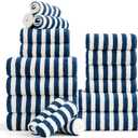 18-Piece Microfiber Bath Towels Set - 6 Bath Sheet, 6 Hand Towels, 6 Washcloths, Soft, Highly Absorbent Bathroom Towel, Quick Dry & Less Lint Shower towel for Bathroom, Hotel, Spa, Dorm-Blueberry