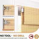 LazBlinds No Tools No Drill Cordless Bamboo Roman Shades, Privacy Room Darkening Window Treatment, Roll Up Bamboo Blinds for Window 21'' W x 64'' H, DP-Natural