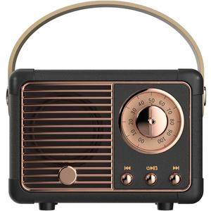Dosmix Retro Bluetooth Speaker, Vintage Decor,Small Wireless Bluetooth Speaker,Cute Old Fashion Style for Kitchen Desk Bedroom Office Outdoor,Birthday Gifts for Women Men Teens (Black)