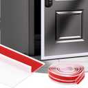 480" x 1.97" T-Shaped Shower Door Draft Stopper, Self-Adhesive Seal Strip Weather Stripping for Doors & Windows Gaps, White