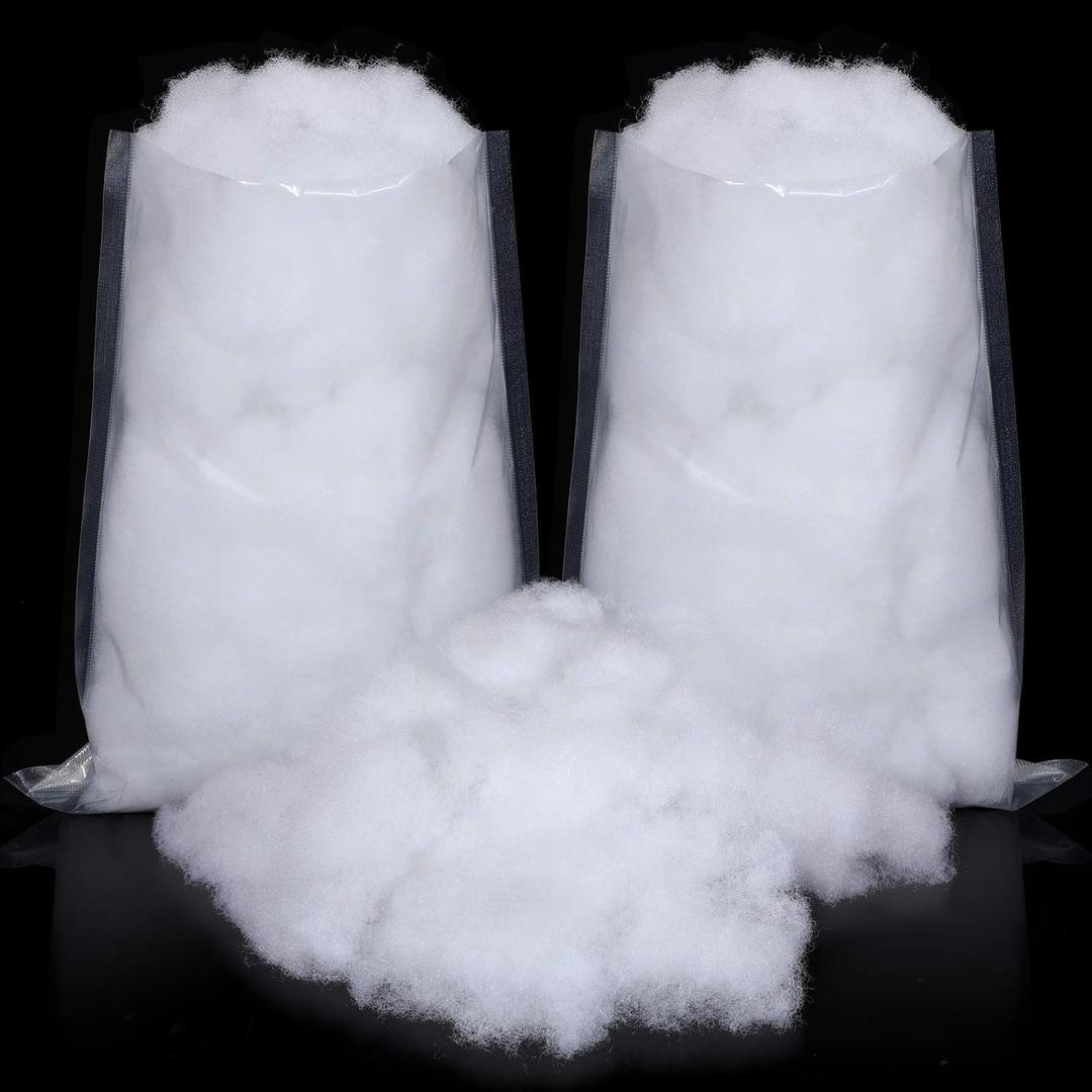Sumind 2 Bags Fake Snow Decoration Fluffy Artificial Cotton Fiber Fluffy Fake Clouds Soft Blanket for Crafts Mantle Village Christmas Winter Indoor Home Decoration(White)