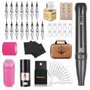Permanent Eyebrow Makeup Wired Tattoo Machine Kit Corded Tattoo Pen with 15pcs Mixed Cartridges Needles for Shading Eyeliner Lip Microshading (Black)