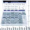 255PCS Grease Fittings Assortment,SAE & Metric Grease Zerk Fittings 1/4" 1/8" M6 M8 M10 straight 45 90 degree with Wrench Kit(7-11mm) for Grease Gun,Fit Tractor Vehicle Excavator Trailer Equipment