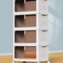 DPQZPA 4 Tier Stackable Plastic Storage Bins with Lids, 48Qt Closet Organizers and Storage, Storage Containers, Foldable Storage Cubes with Wheels, Clothes Organizer Bins for Home, Pantry, Office