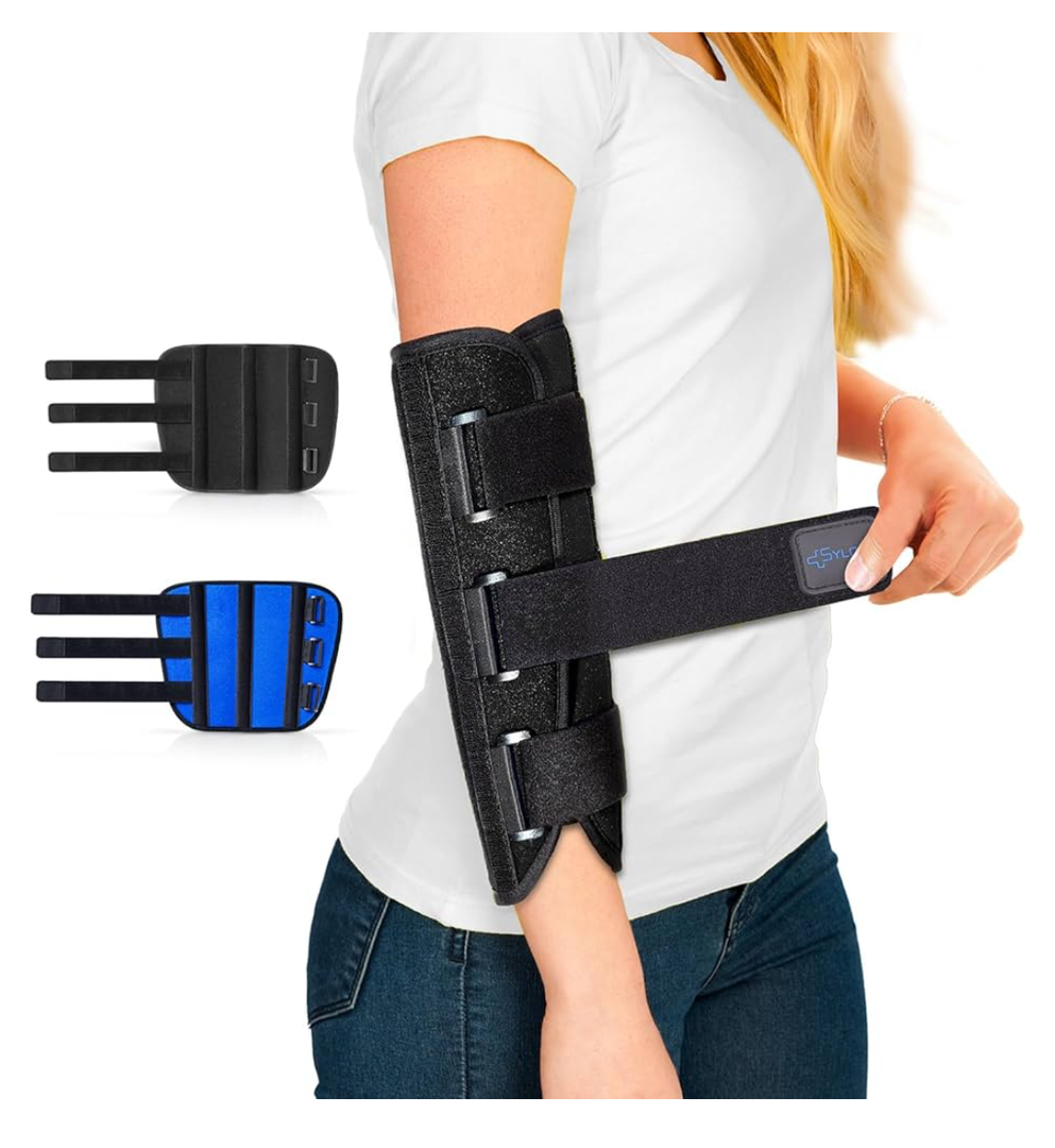Elbow Brace for Ulnar Nerve Cubital Tunnel Syndrome for Women and Men, Arm Splint Left & Right Elbow Support Immobiliser for Straighten Arms to prevent Elbow Bending While Sleeping