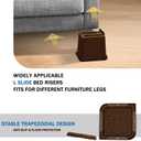 ANNKUT Bed Risers 6 Inch Heavy Duty, Furniture Risers for Bed Desk Table Sofa Couch,Oversized Bed Lifts Risers,Support up to 5000 Lbs(6 Pack Brown)