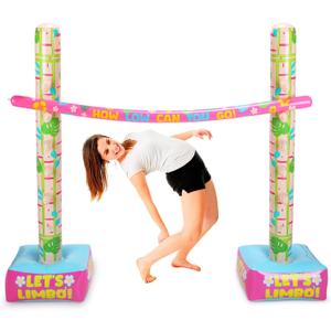 Summer Inflatable Limbo Game for Adults 59 Inch Palm Leaf Hawaiian Tropical Limbo Stick Party Game Fun Aloha Luau Party Inflatable Decoration Indoor Outdoor Beach Pool