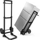 KEDSUM Dolly Cart with Wheels, Upgrade Labor-Saving Folding Dolly with Training Wheels, Heavy Duty Hand Truck Cart with Pedal Rod,Thickened Iron Pipe for Moving, Furniture, Warehouse Use