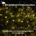 LED Christmas Net Lights Outdoor Christmas Decorations for Bushes,100LED 5ftx5ft Connectable Green Wire Net Christmas Lights for Outdoor indoor Yard Mesh Shrub Tree Decor ,UL Certified(Warm White)