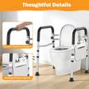 Toilet Safety Rails for Seniors, Adjustable Height & Width Toilet Safety Frame with Handles (350LB Capacity), Elderly Assistance Products for Handicapped, Foldable Toilet Bars Fits Any Toilet