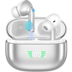 AI Language Translator Earbuds 3-in-1 Translating Earbuds Real Time for 114 Languages, Wireless Bluetooth Translation Earbud, Translation Headphones, Audfonos Traductores, Ideal for Travel & Business (Silver)