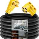 25ft NEMA 6-50P to 14-50R EV Charger Adapter Cord, STW 6AWG 50 Amp 250 Volts, 3-Prong Welder Plug to 4-Prong EV Charger Connector, for Tesla or EVSE Level 2 Charging, NOT for RV, ETL Listed