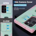 for Galaxy S23 Ultra Case with Sliding Camera Lens Cover, HD Screen Protector,360 Rotating Kickstand,AYMECL Military-Grade Shockproof Protective Cover for Samsung Galaxy S23 Ultra,Mint+Pink