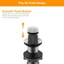 Pop-up Sink Drain Stopper with Lift Rod - Universal Bathroom Sink Drain Kit for Lavatory & Vanity Sink with Overflow, Fit Most US Drains (Chrome)