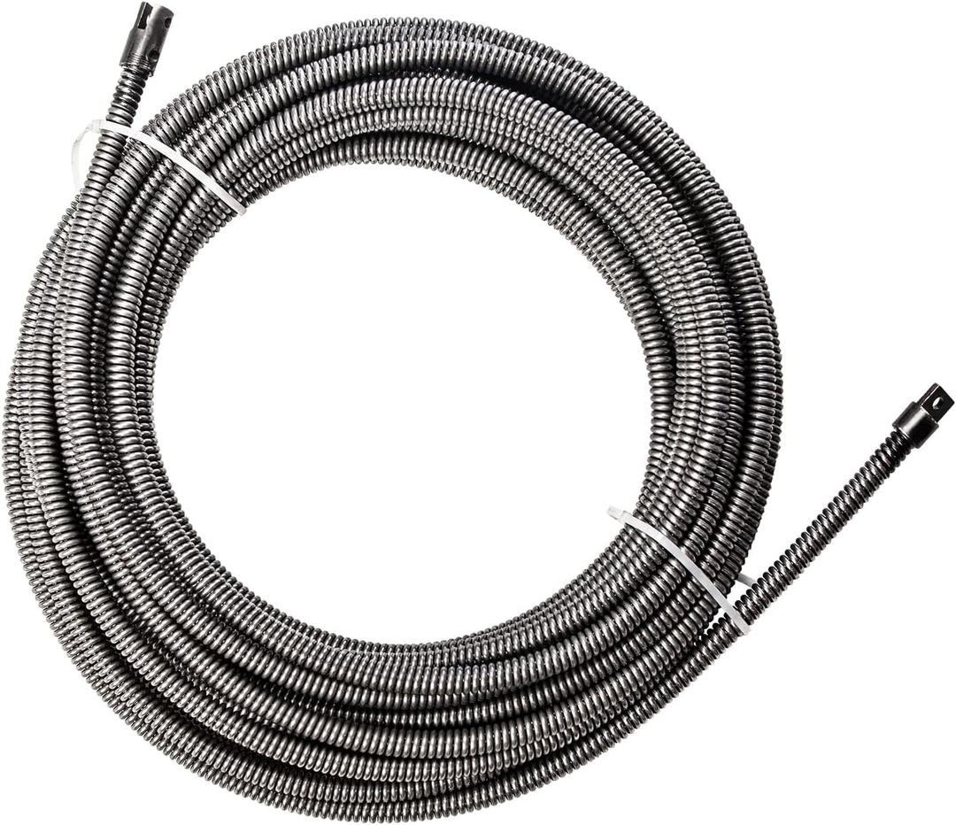 POPULO 100FT Drain Cleaner Replacement Cable  1/2 Inch Heavy-Duty Solid Core Cable for 2" to 4" Pipes  Compatible with POPULO 100FT Drain Cleaning Machine