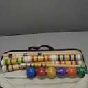 ropoda Six-Player Croquet Set with Wooden Mallets, Colored Balls, Sturdy Carrying Bag for Adults &Kids, Perfect for Lawn,Backyard,Park and More