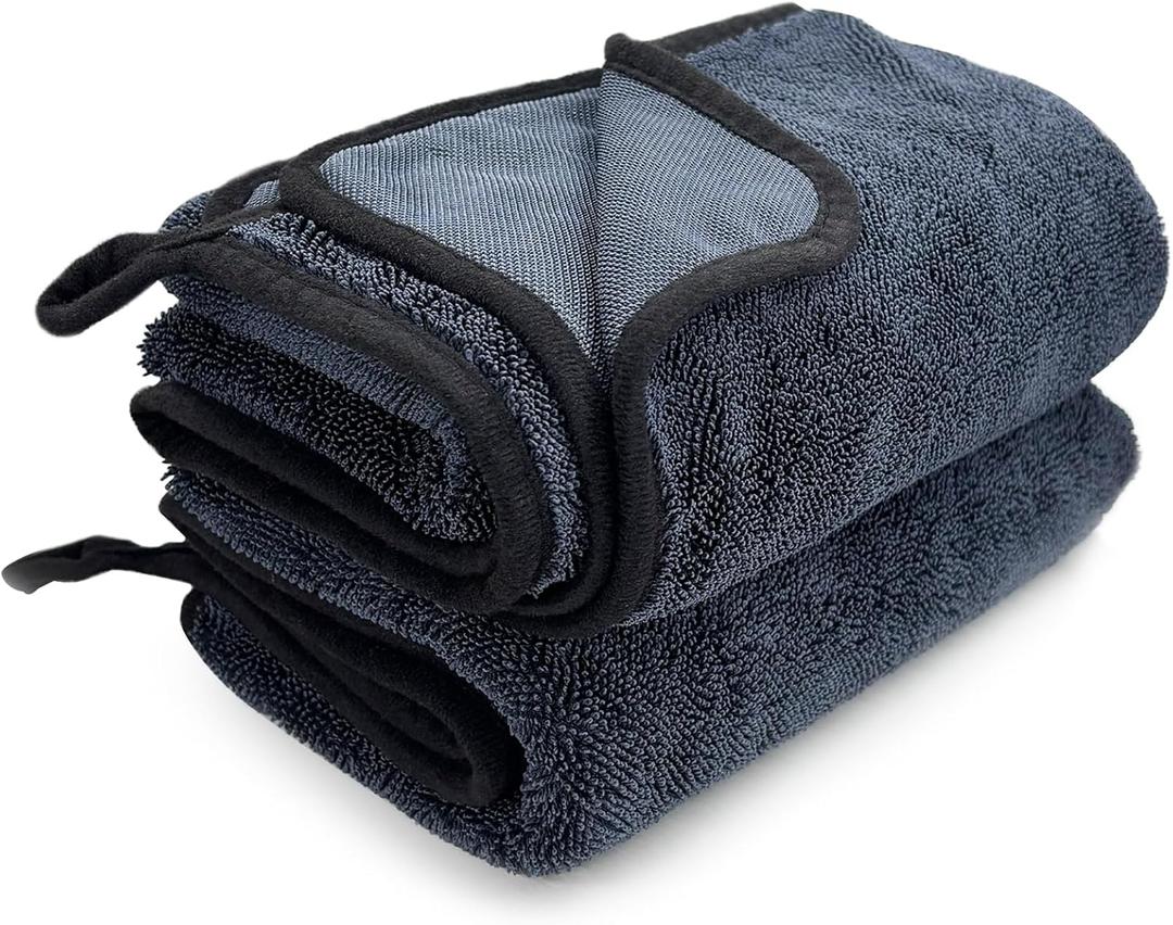 2 PCS Microfiber Towels, 35"23" Extra Large Drying Towel Leaves No Streaks Spots Scratches, Ultra Absorbent Lint Free Washing Cloth for Car Office Kitchen Window Cleaning