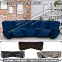 ULTICOR 7-Piece L Shape Sectional Sofa Cover Set, Velvet Stretch for 5 Seat Reclining Couches, Thick, Soft, Washable (Navy)