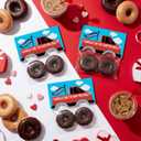 Gueevin 36 Pcs DIY Donut Monster Truck Valentine Gifts 36 Monster Truck Valentine's Day Cards with 36 Resealable Plastic Bags Holiday Exchange Gifts for Craft Favors