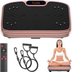 Vibration Plate Exercise Machine, Vibrating Platform for Lymphatic Drainage with 200 Adjustable Speeds, Power Vibration Plate for Weight Loss & Fitness, Supports Max Weight 450 Lbs